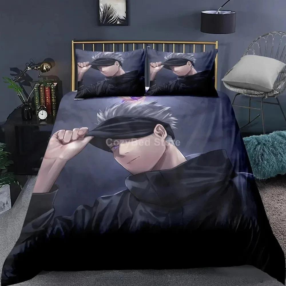 Jujutsu Kaisen Japan Famous Anime Comfortable Duvet Quilt Cover Pillowcase Bedding Set Children Bedroom Decoration Home Textile