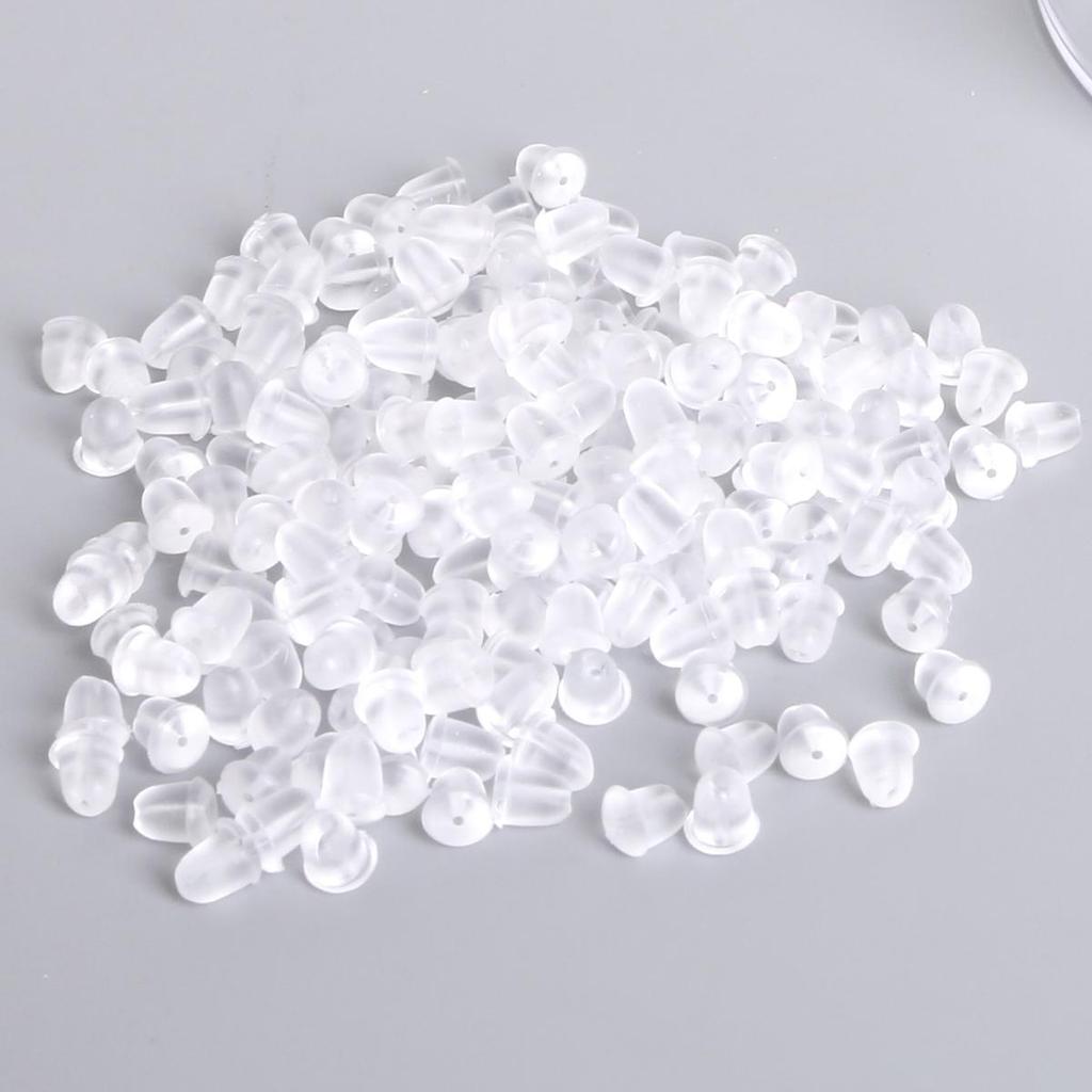 10-100pcs/bag Silicone Transparent Stud Earrings Earplugs for DIY Earrings Jewelry Making Accessories