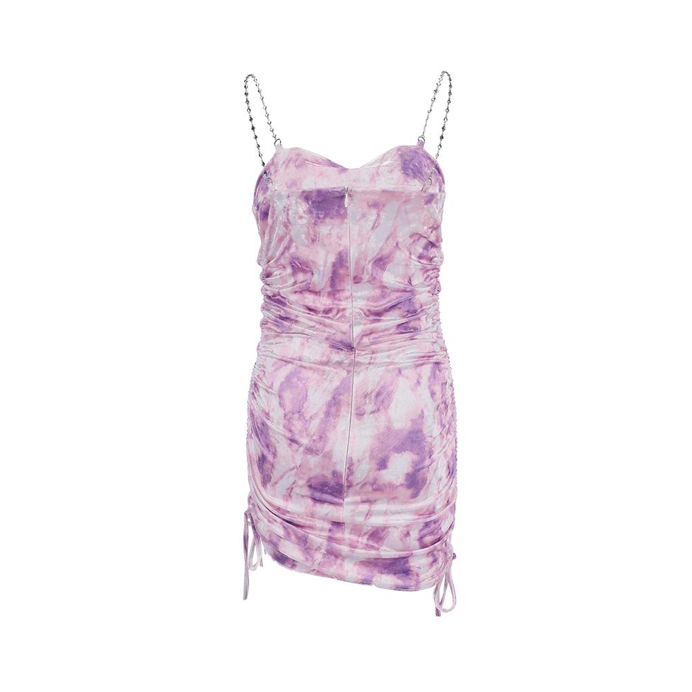Hatu Velvet Heart Chained Dress Purple