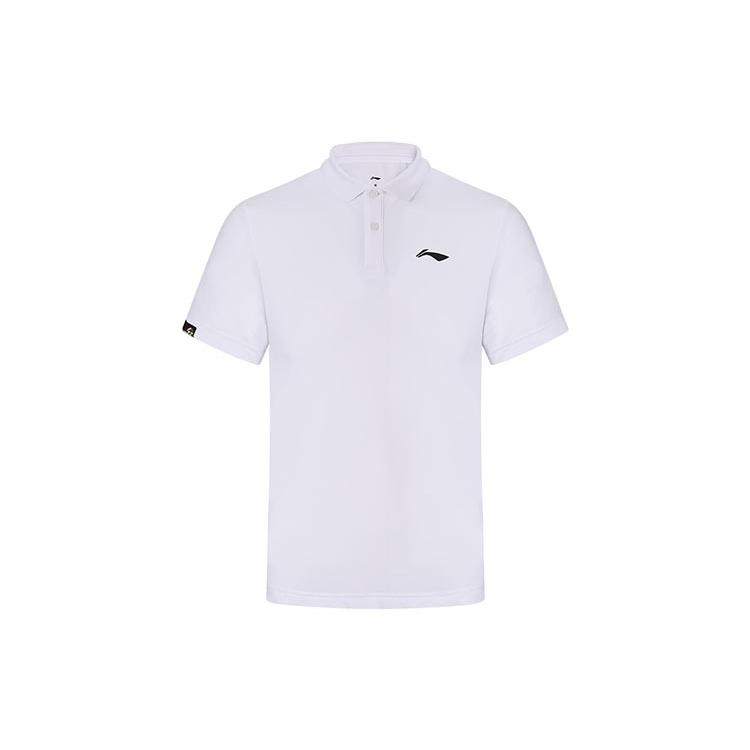 Li Ning Polo Shirts Unisex White Polo Collar Moderate Straight Fit APLR125-1 XXXXL
