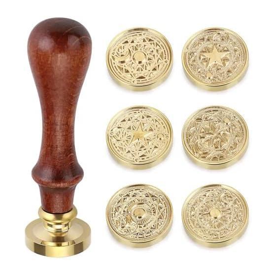 Sealing Stamp, Wax Seal, Stamp Set, Replacement Copper Head, Sealing Wax, Seal Stamp, Wooden Handle, Invitation, Letter, Stamp, Envelope, Seal,