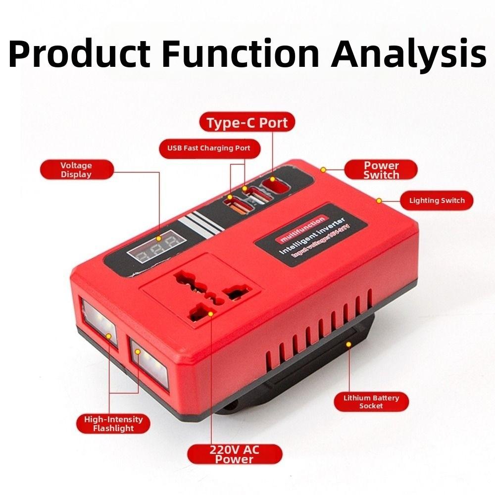 With LED Work Light Battery Power Inverter for Makita 18V Battery Battery Inverter Adapter