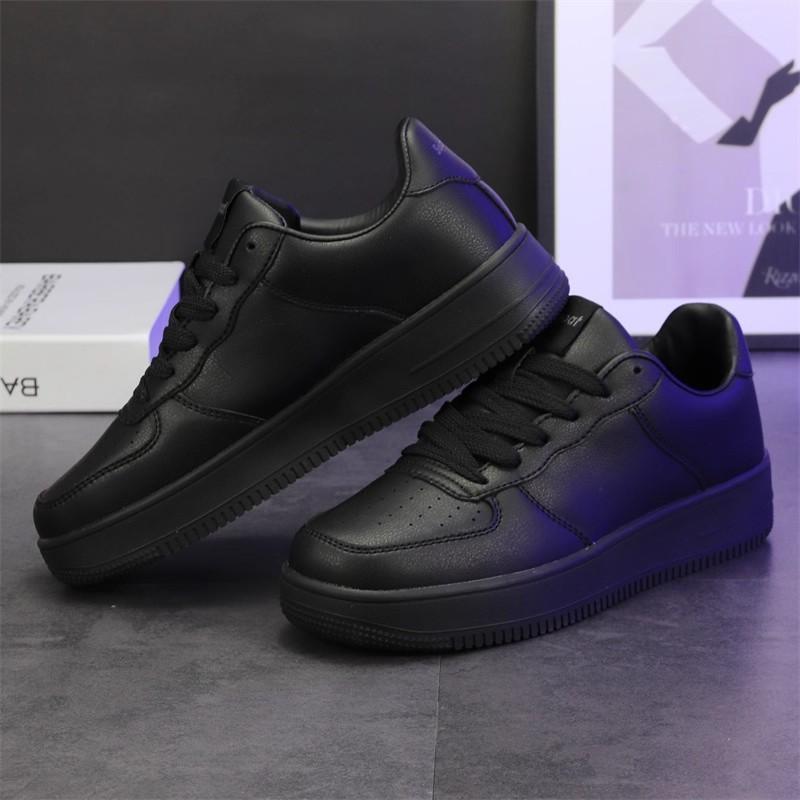 Black shoes board shoes men's and women's spring and autumn 2025 new thick-soled heightening white shoes sports and leisure single shoes trendy men's