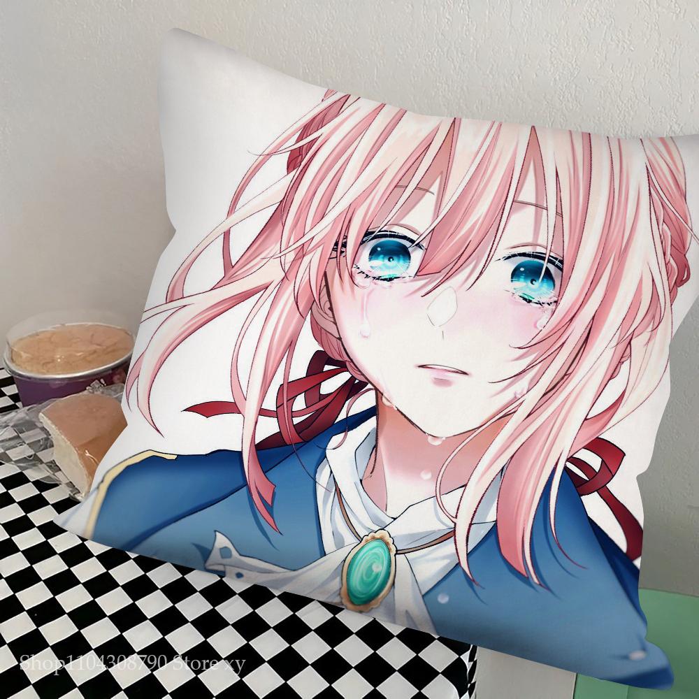 Violet Eternal Garden Animated Movie Pillow Case Square Pillow Bedroom Sofa Leisure Comfort CushionCarLivingRoom Home Decoration