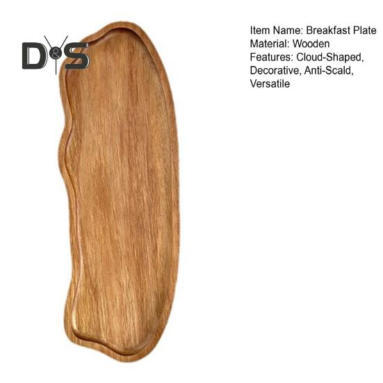 Wooden Tea Coffee Tray Cloud-Shaped Fruit Dessert Candy Plate for Tea Coffee Cup Breakfast Plate Jewelry Cosmetics Organizer