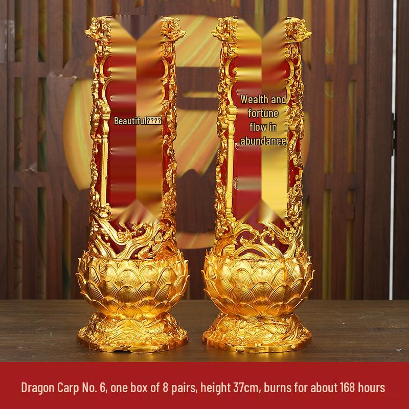 Smokeless Crystal Candle for Buddha Offerings, Housewarming, or New Year Celebrations - Windproof Red Butter Lamp