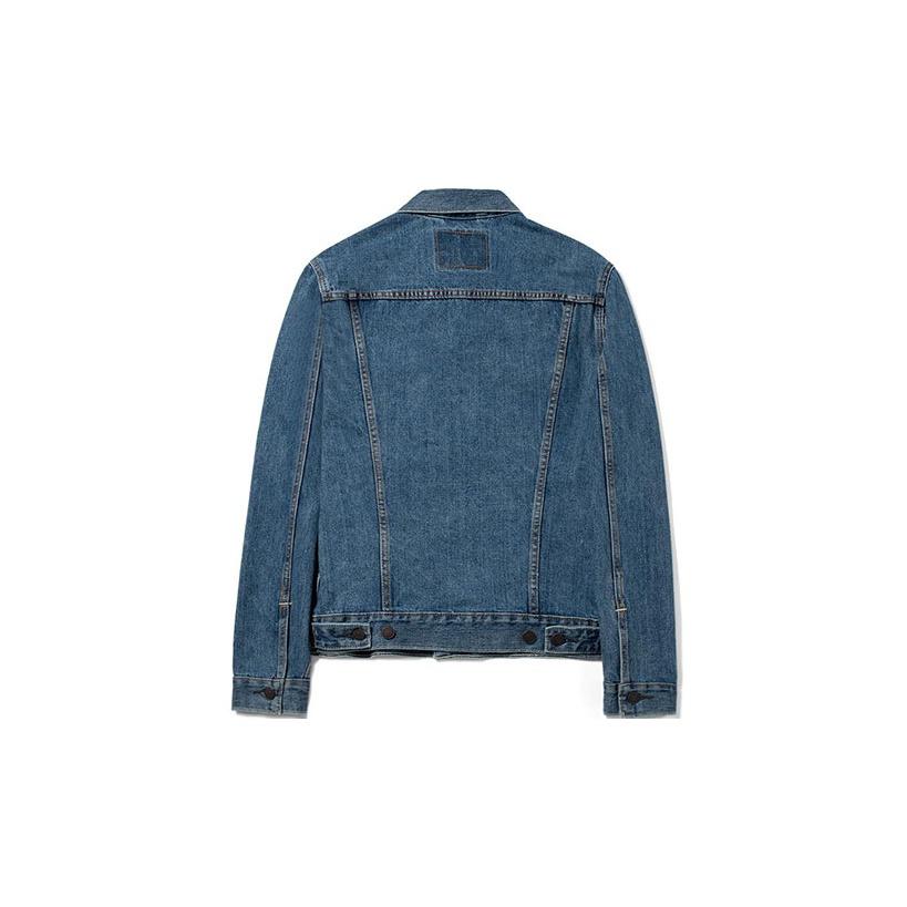 Levis Solid Color Casual Single Button Denim Jacket Men jackets Dark-Blue 72334-0136