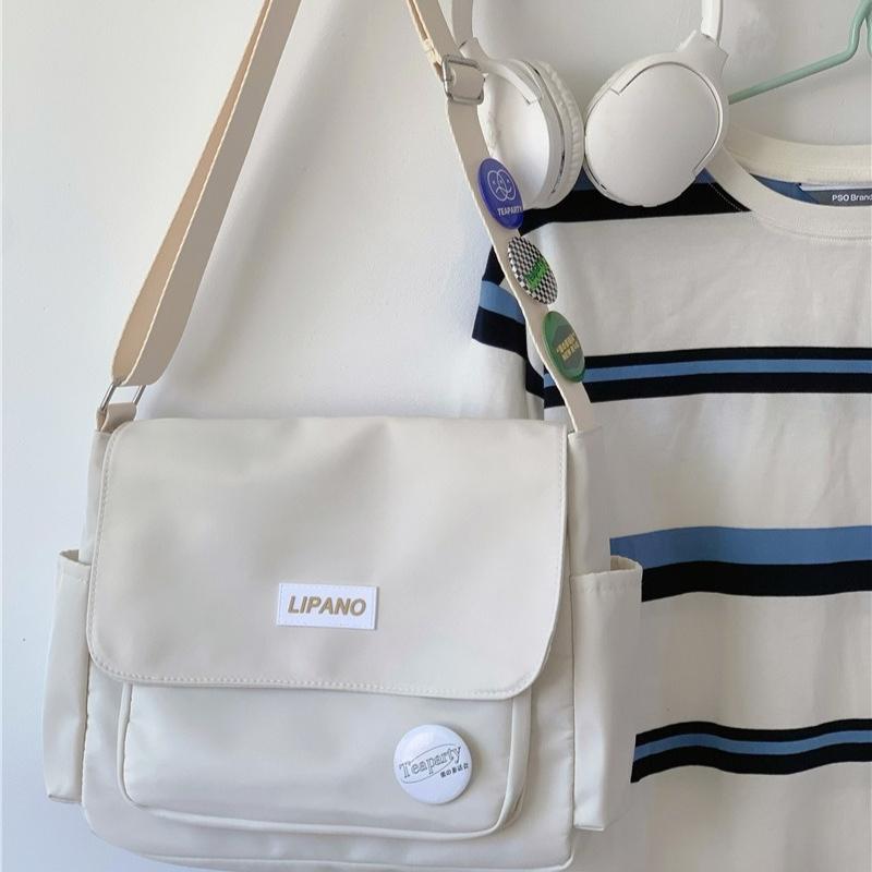 Women Crossbody Bag Large Capacity Adjustable Strap Shoulder Bag Casual Student Messenger Bag Ins Retro Daily Commuter Bag Tote Bags Men