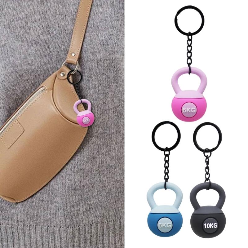 3D Kettlebell Keychain Bag Accessory Portable Kettlebell Keychain Pendant Keyrings Charm For Decorating Keys And Bags