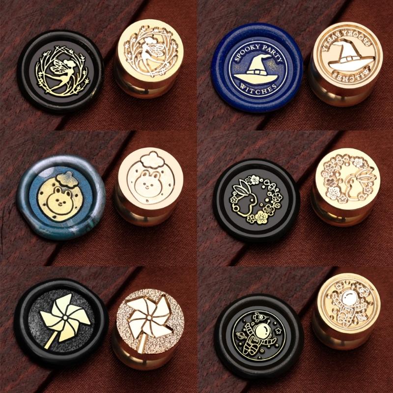 6Pcs Christmas Themed Stamp Head for Wedding Invitations Christmas Card Envelope Decoration Embossed Sealing Stamp