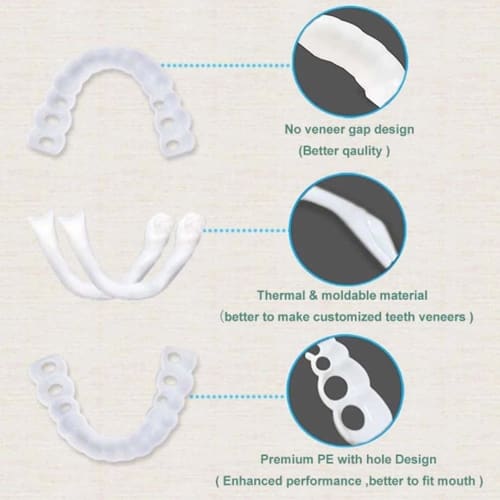 Two sets of simple dentures, artificial teeth, DIY temporary restoration dentures, easy to wear, instant dentures, adhesive for men and women, instant