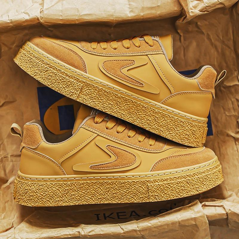 

thick-soled sports casual shoes men s velvet thickened warm cotton shoes leather student board shoes cold-resistant men s shoes 44 хакі