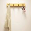 Double-layer Bamboo Wooden Coat Racks Bedroom Clothes Creative Hooks Wall Mounted Goods Sundries Shelves Closet Storage Hangers