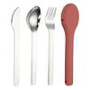 1 Set Cutlery Set with Silicone Cover Easy To Carry Stainless Steel Dishwasher Safe Spoon K Cutter Utensils Set Camping