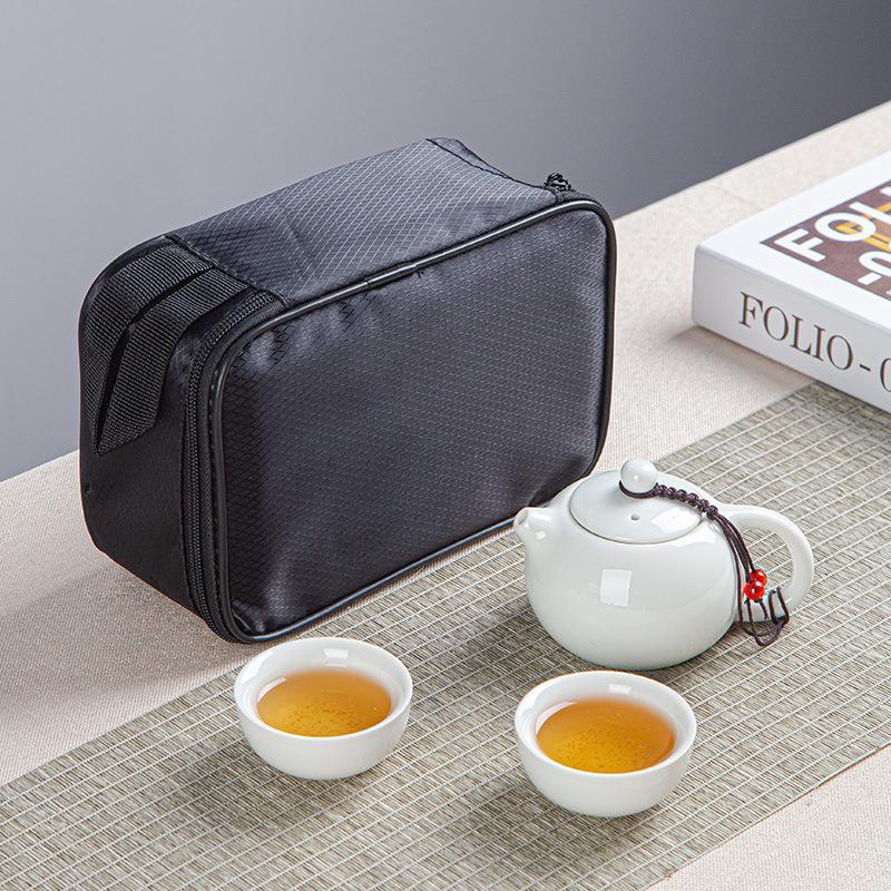 

Ceramic travel kung fu tea set portable one pot four cups office business gifts