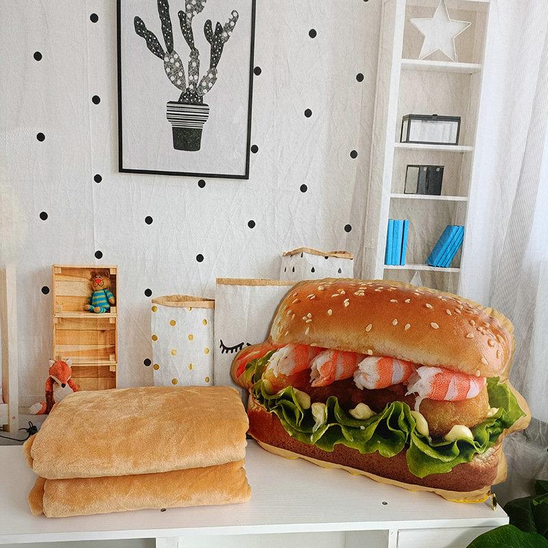 Kawaii Hamburge Doll Plush Toy Stuffed Pillow Room Decoration Blanket Cushion Birthday Gifts