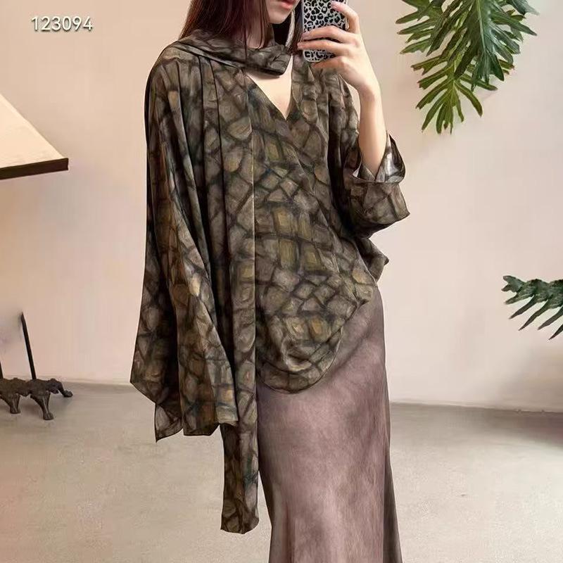 Cort Artistic Zen Gradient Silk Long-Sleeve Top for Women - Spanish Niche Casual Style