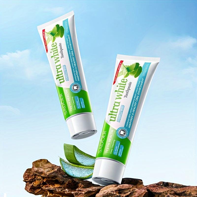 100G Aloe Vera Whitening Toothpaste Is Fluoride-Free and Helps Freshen Breath, Protect Gums, and Clean, Making It Suitable for Yellowish Teeth.