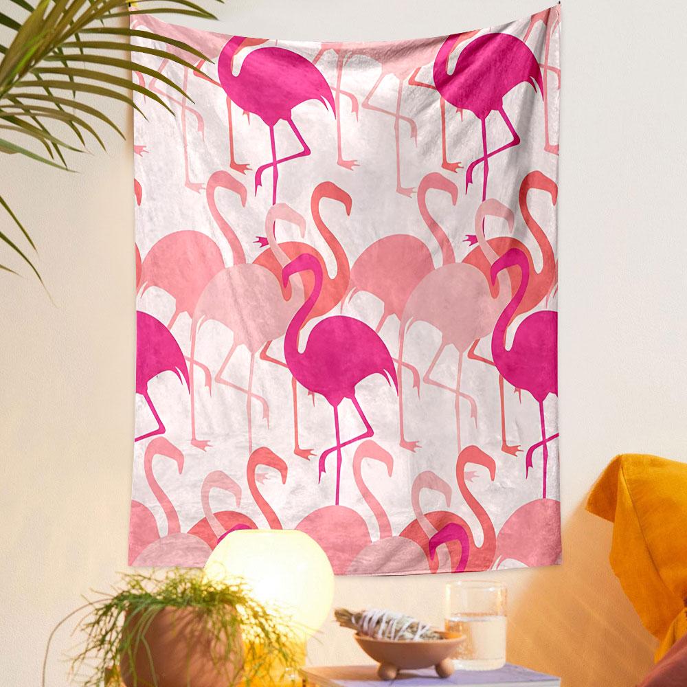 Pink Flamingo Pattern Tapestry Patterned Tapestry Decorative Wall Hanging, Home Bedroom Living Room Decor