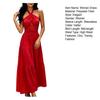 Women's Sleeveless Halter Maxi Dress Crisscross Ruched Backless Tiered A-line Swing