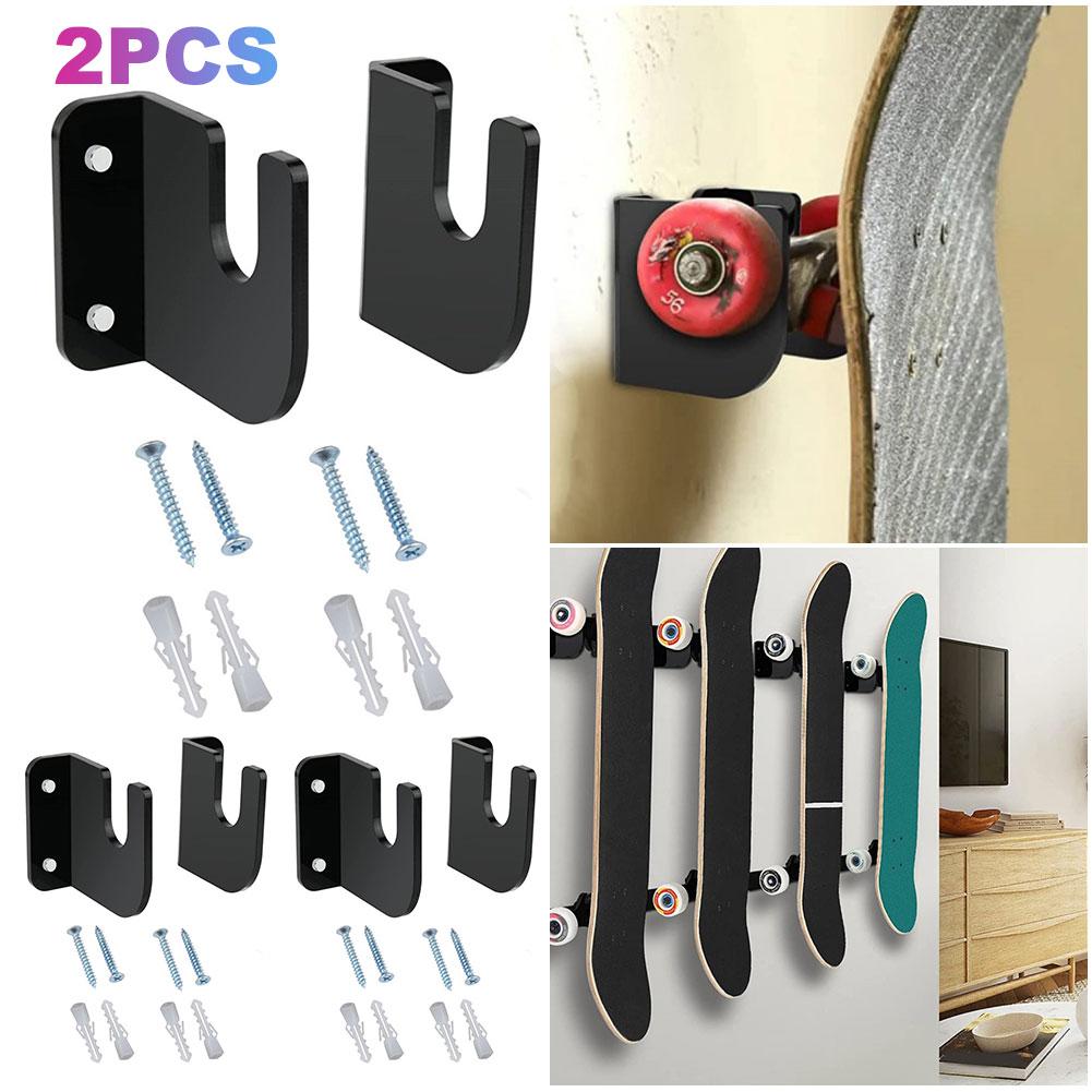 

Стойка для скейтборда, нескользящая настенная подставка для гостиной дома (черный)