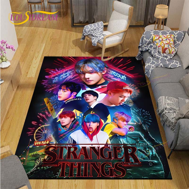 

Ковер Kpop Bangtan Boys Ковер BTS Коврик под журнальный столик в гостиной Ковер в спальню Моющиеся напольные коврики Коврик для домашней зоны Подарок 40cm x 60cm