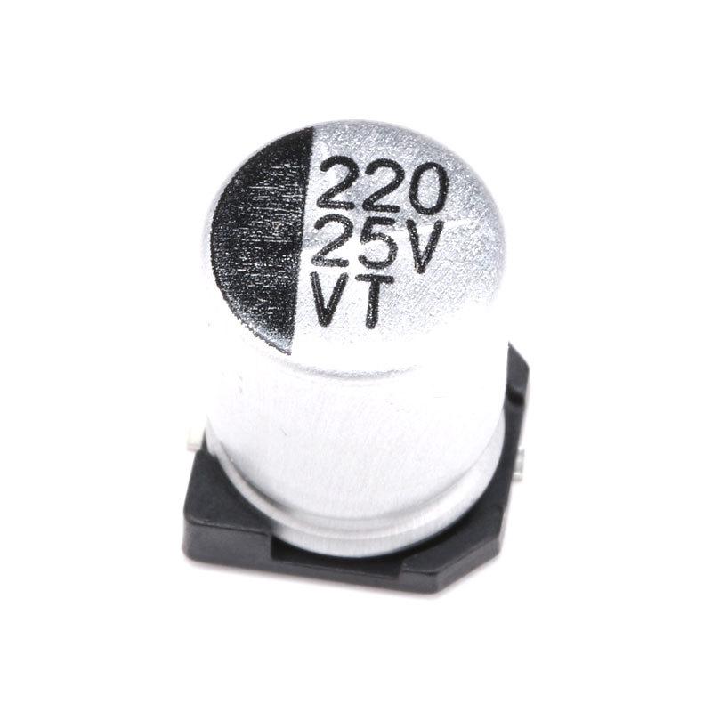 SMD Aluminum Electrolytic Capacitor 25V 220µF, 8x10.5mm