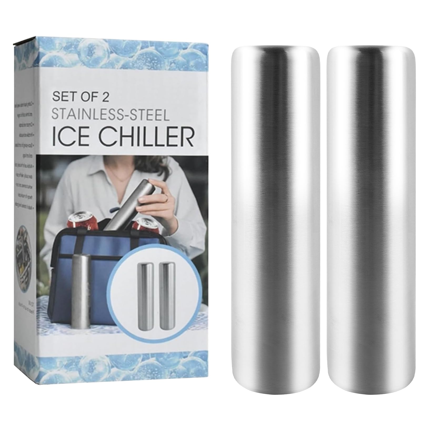 

voocye Цилиндрический из нержавеющей стали для льда и температуры, идеально подходит для наборов для выживания, для активного отдыха и походов, долговечный, мощный, с двойной быстрой заморозкой,