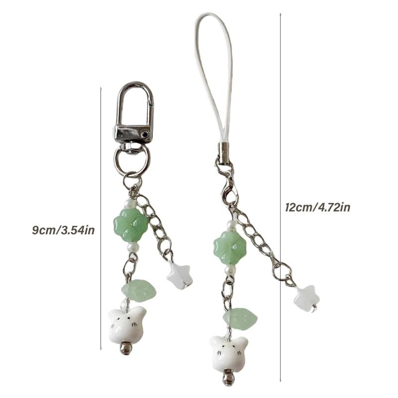 Multipurpose Handmade Beaded Rabbits Charm Lovely Phone Strap Stylish Accessory Portable for Fashionable Decoration