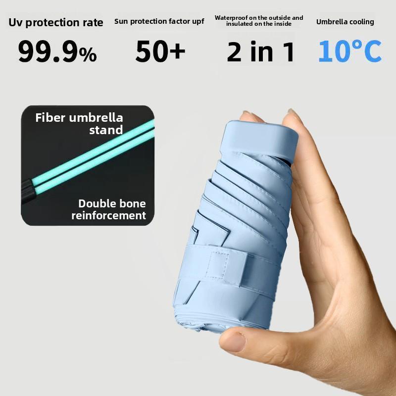 Fashionable and Popular Foldable Portable Mini Mini Umbrella, High-quality Mini Ultra Light Mini Umbrella, Women's Sunshade Umbrella