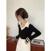 Autumn and Winter Slim Fit Collar Temperament Commuting Versatile Base Knit Sweater Women's Top Slim Fit and Slimming Effect