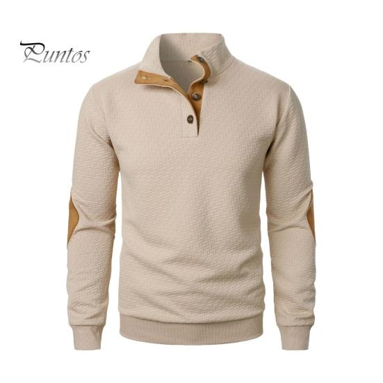 

Мужская толстовка с эластичными манжетами, воротником-стойкой, длинными рукавами, пэчворк, свободная, контрастные цветные пуговицы, повседневная одежда, школьный топ средней длины S хаки