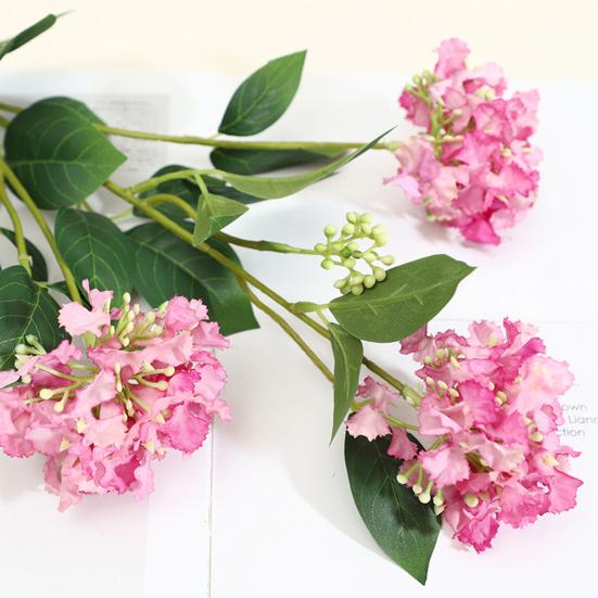 3 Branch Artificial Flower Bouquet with 3-Head Blooms Realistic Faux Silk Flower Bouquet with Stem for Wedding Party Home Office Decor