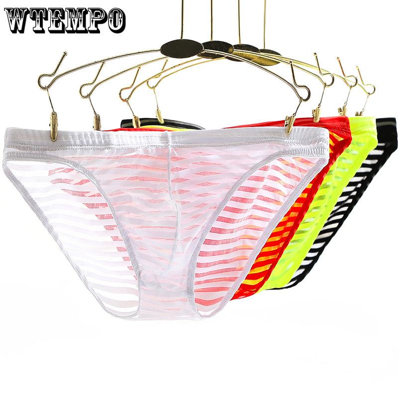 Men's Triangle Underwear Ultra-thin Ice Silk Transparent Sexy Underwear