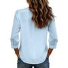Damen V-Ausschnitt Shirt: Lässiges und Elegantes Boho-Farb-Spitzen-T-Shirt-Top
