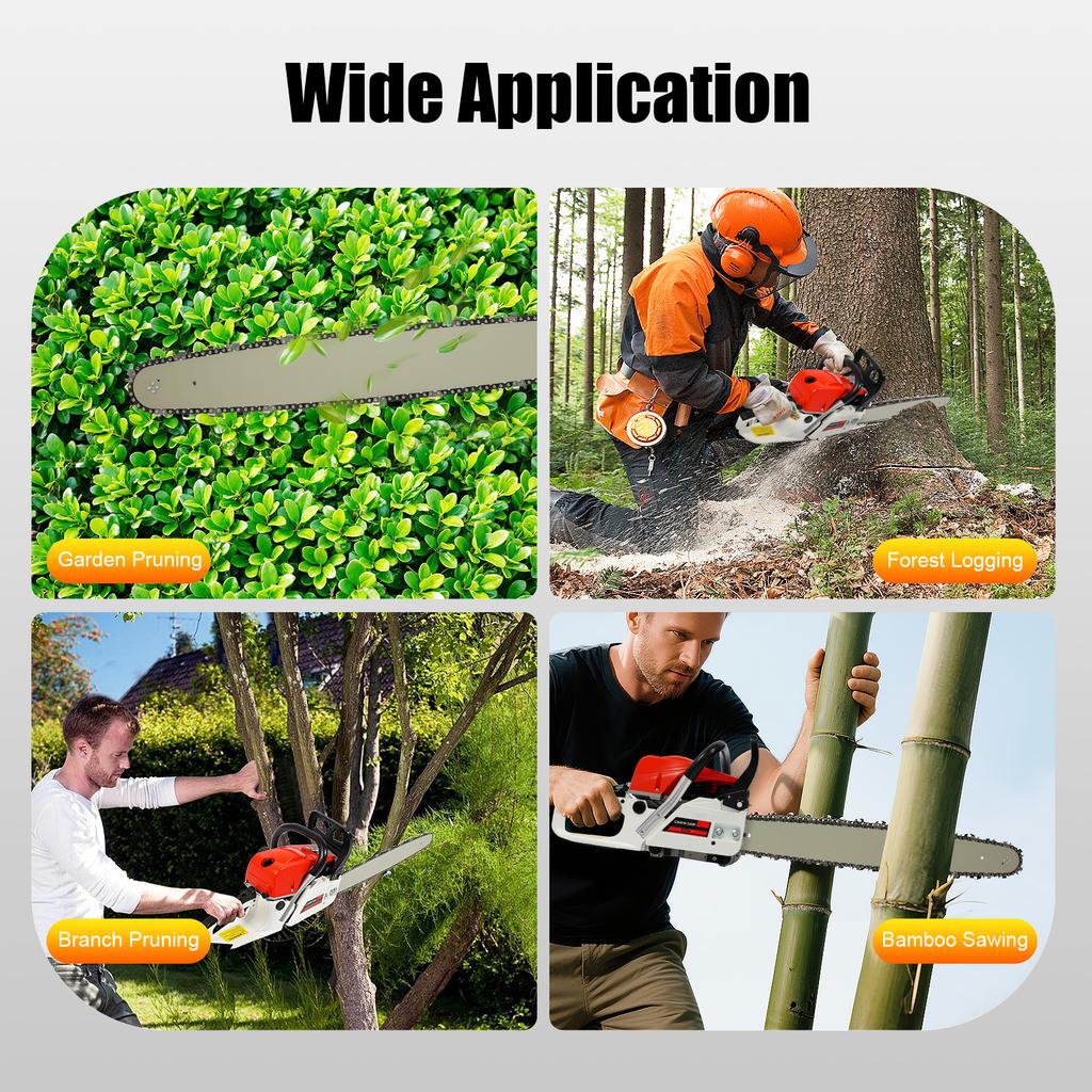 YIYIBYUS 52CC HandheldGas Powered Chainsaw Gasoline Chainsaw Cordless Petrol Gas Chain Saw for Tree Wood Cutting 7500rpm