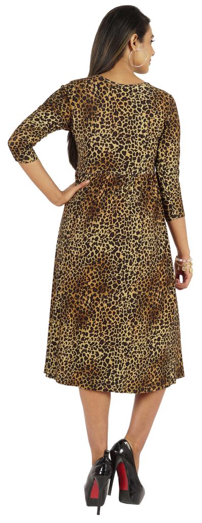 Phagun Women Summer Midi Dress Casual Loose Pockets Dress Scoop Neck Dresses