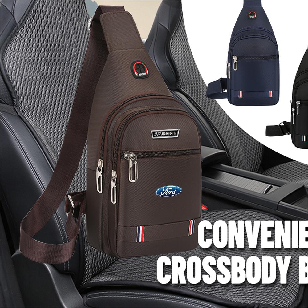AAAMS1 Men Chest Bag Outdoor Handbags Waist Bag With Headphone Hole For Ford Ranger S-Max Focus Galaxy Mondeo Transit Tourneo Mustang