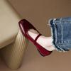 Women's 2025 Spring Red Mary Jane Flats - Versatile Evening & Skirt Match Shoes