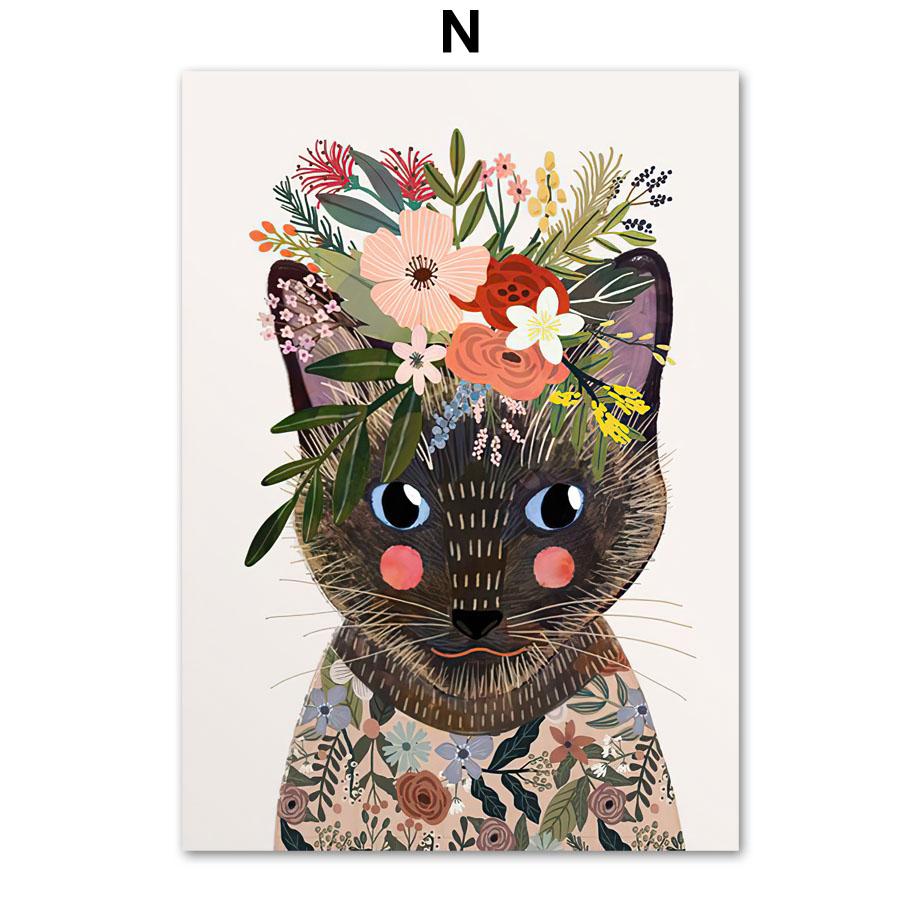 

Медведь, кошка, гепард, панда, слон, кролик, цветы, настенная живопись на холсте, постеры на скандинавскую тему и принты, настенные панно, декор для детской комнаты 30X40cm No Framed