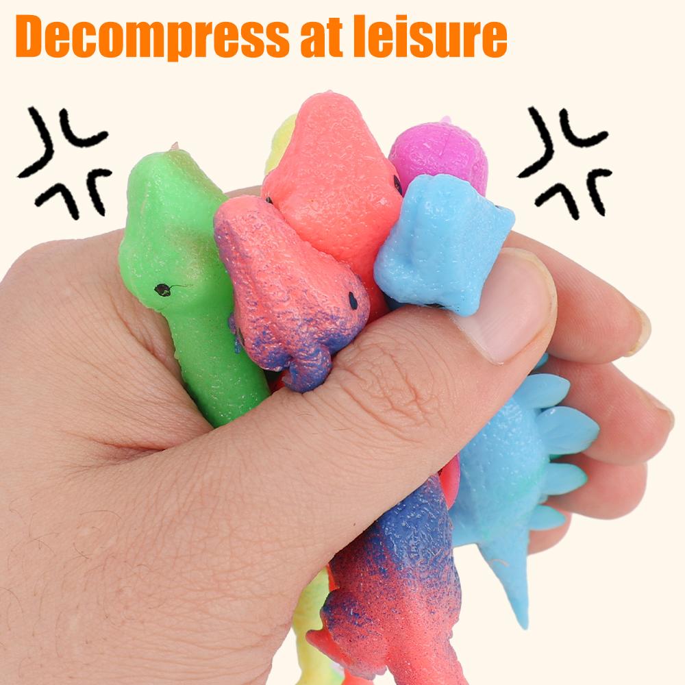 10PCS Creative Finger Catapult Dinosaur Slings Sticky Wall Toys for Adults and Kids Vent Stress Relief Catapult Dinosaur Toy
