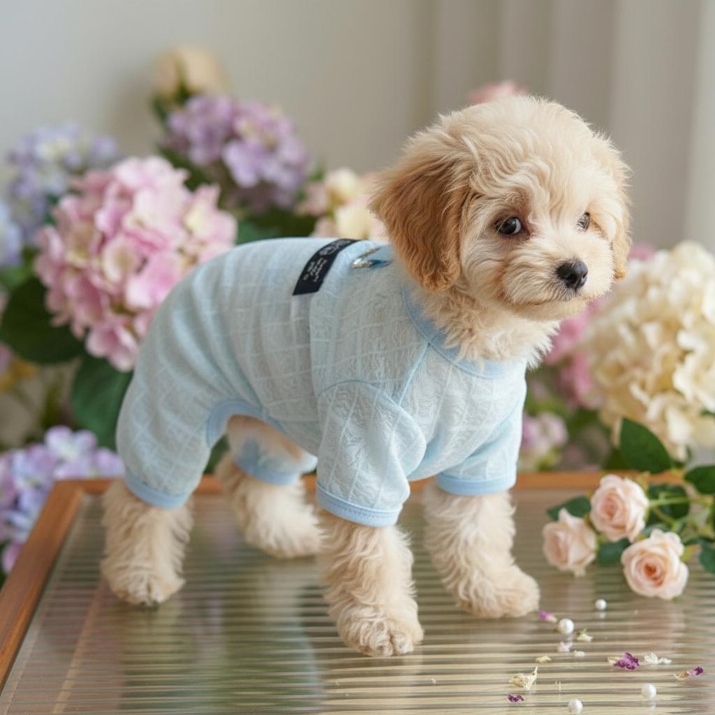Breathable Mesh Floral Print Four Legged Dog Sunscreen Clothes Thin Traction Jumpsuit Summer Outdoor Beach Walking PetDaily Wear