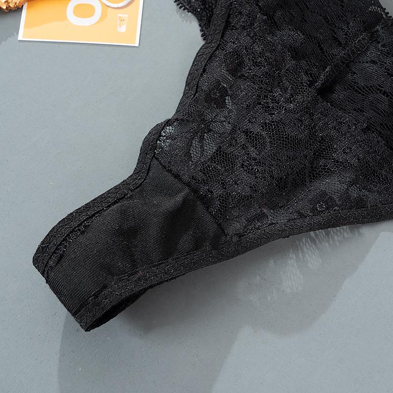Mutandine da donna con motivo floreale ricamato moda tinta unita Slip a vita bassa da donna Intimo da notte