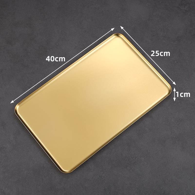 Rectangular 304 Stainless Steel Plate Barbecue Plate Hot Pot Buffet Tray Square Snack Dessert Trays Kitchen Cook Accessories