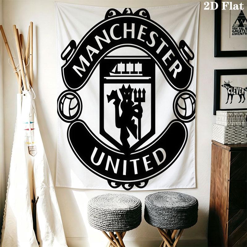 Man Utd B Wall Hanging Printed Fabric Blanket Decorative Tapestries for Bedroom Living Room Home Decor