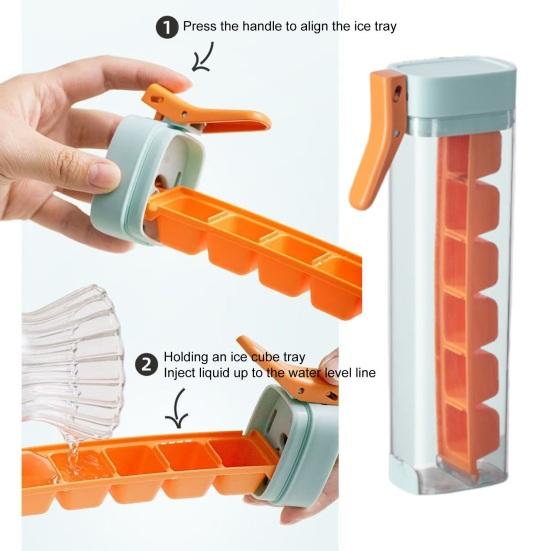 Yousheng Ice Cube Mold Contactless Press Tray Whiskey Cocktail Iced Coffee Easy Hygienic Ice Handling Splash-Free Filling Portable Design Ice