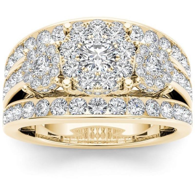 

Кольцо Парное кольцо, позолоченное циркониевое кольцо для женщин No. 8