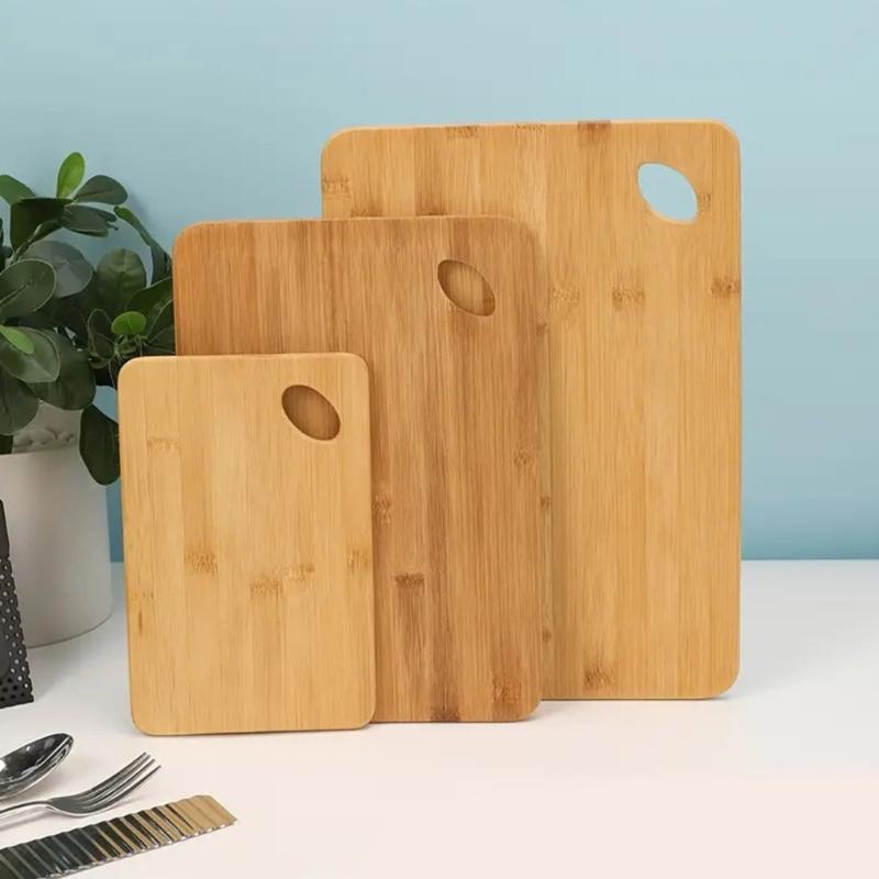 Set of 3 Double Sided Bamboos Chopping Boards Multipurpose Cutting Board for Meat Vegetables and Fruit Kitchen Tool