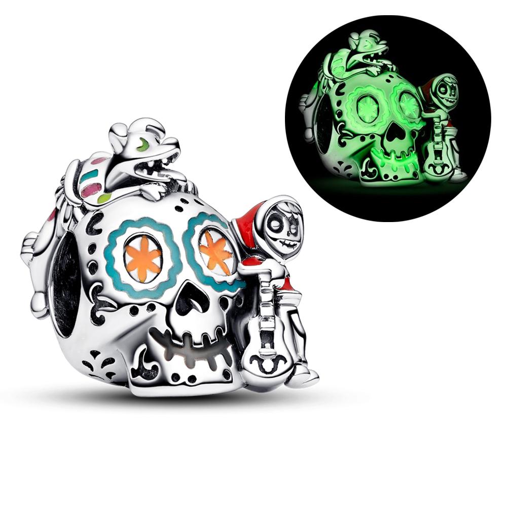 Glow in the Dark Skull Beads for Jewelry Making Fit Pan Bracelet Halloween DIY Accessories New Arrivals