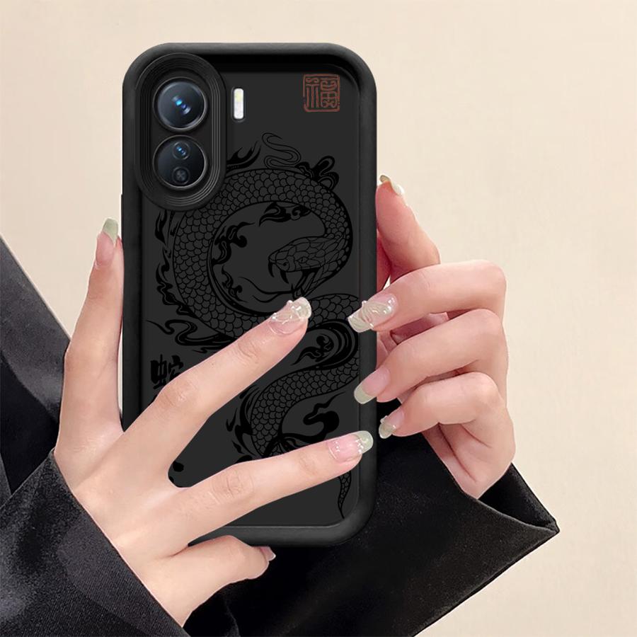 Phone Case for Xiaomi Redmi Note 14 11 12 13 Pro Plus 10Pro 11Pro 11S 12S 12Pro Soft Cover Shell Black Dragon Snake